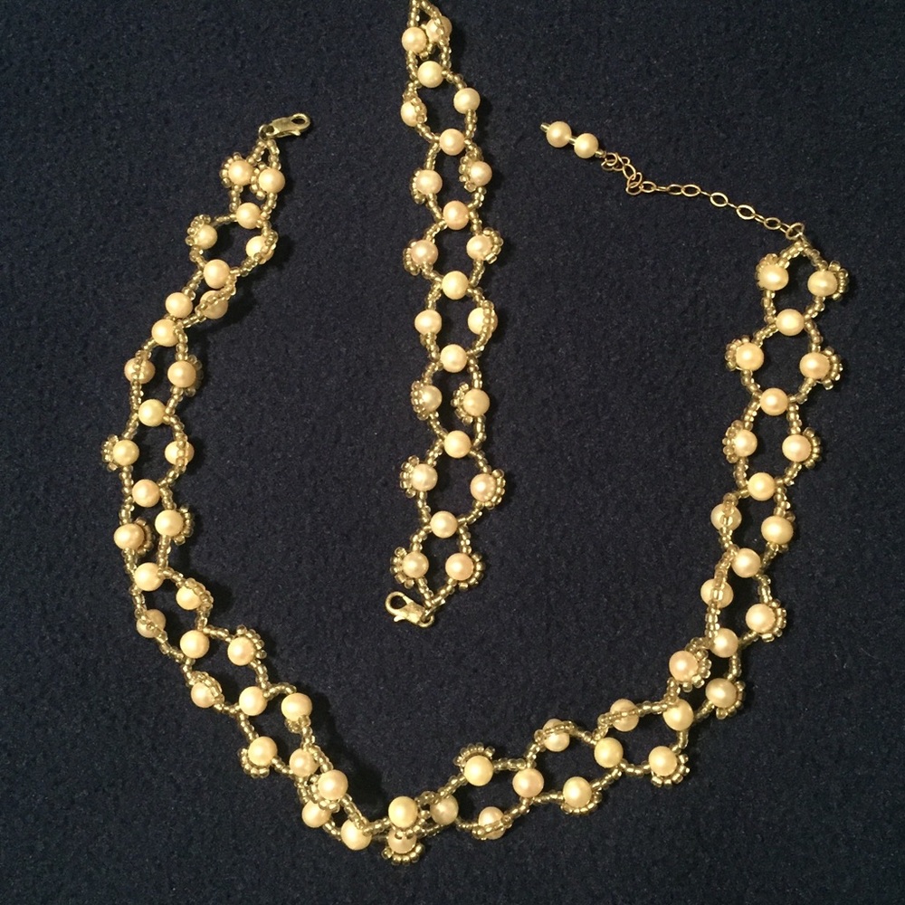 Beaded Choker and Bracelet Set